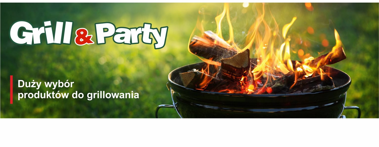 Baner: GRILL & PARTY - duży wybór akcesoriów do grillowania , w tym węgiel , brykiet, podpałki tacki do grillowania i wiele innych